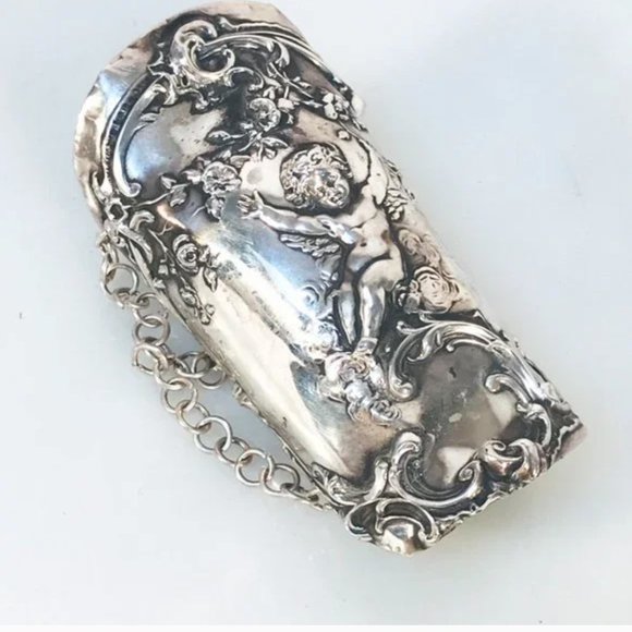 Antique Art Nouveau Cherub Sterling Silver Bracer Mauser Rare 925 Gladiator - Picture 7 of 8